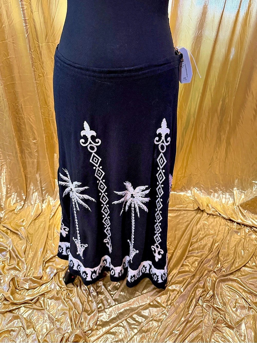 Faith brand size s Embroidered Maxi Skirt in Black White some missing sequins